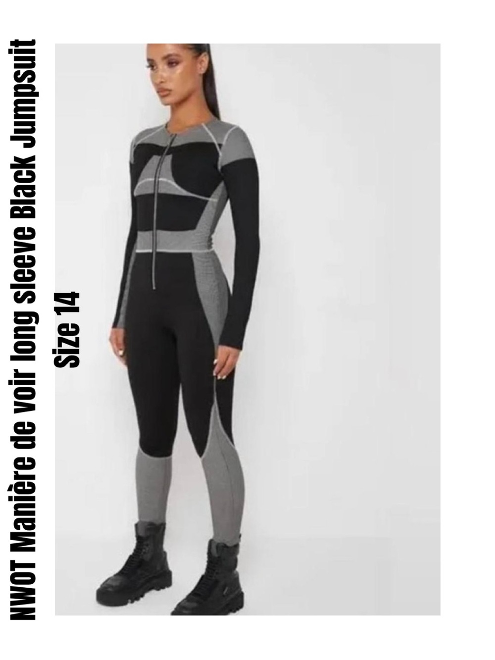 Manière de voir long sleeve Black Jumpsuit Size 14